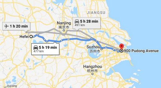 Hefei to Vietnamese Embassy in Shanghai